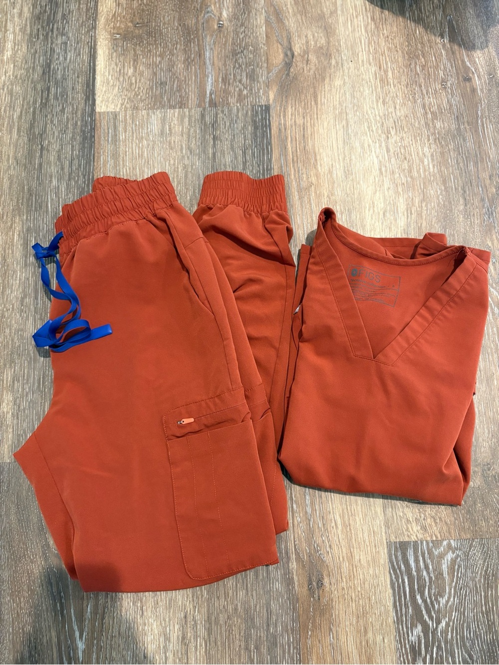 FIGS. Rust Orange Scrub Set Joggers & Top